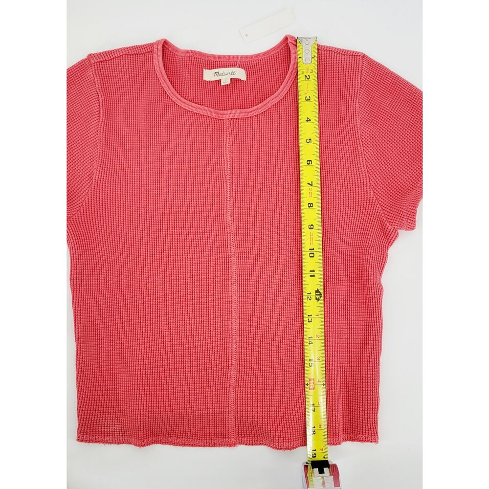 Madewell Waffle Knit Crewneck Short-Sleeve Crop Tee Size Medium Retail $45 - Picture 4 of 4
